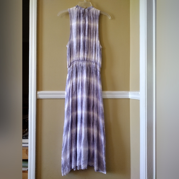 Bella Dahl Purple Lilac Cream Tie Dye Midi Dress Size Medium - Picture 3 of 9